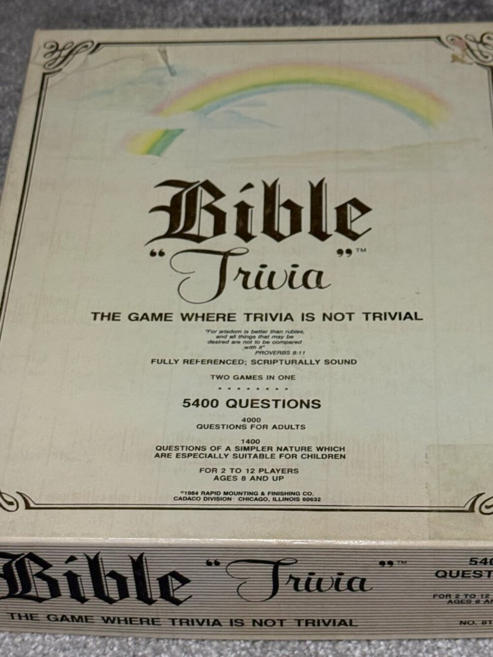Bible Trivia Board Game Cadaco 1984 Vintage Complete Questions For Kids & Adults